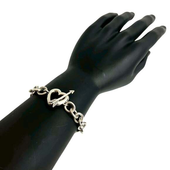 TIFFANY Silver Heart Charm Bracelet